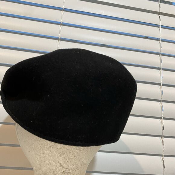 100% Wool Newsboy Cabbie Hat Vntg Black Size S/M - Picture 4 of 9
